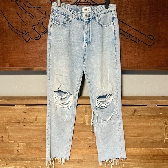 PAIGE Denim - PAIGE Noella Straight Leg Raw Hem Jeans (Doretta Destructed), 27